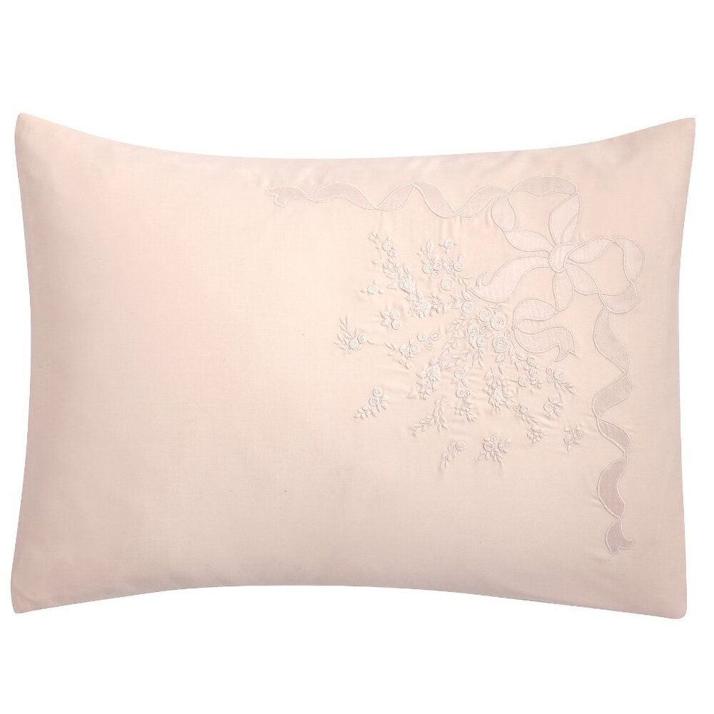 LoveShackFancy x Pottery Barn Rococo Bow Standard Pillow Sham Cover Light Pink